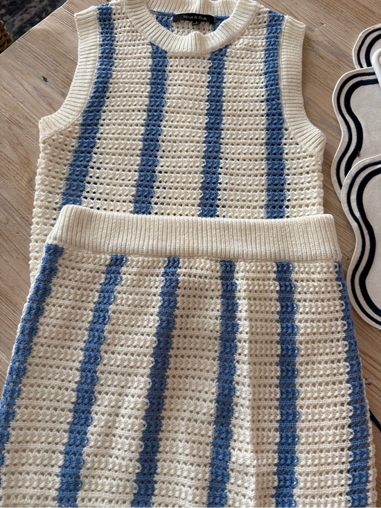 Dresses & Skirts - Strut and Bolt Cream and Light Blue Knit Sweater and skirt